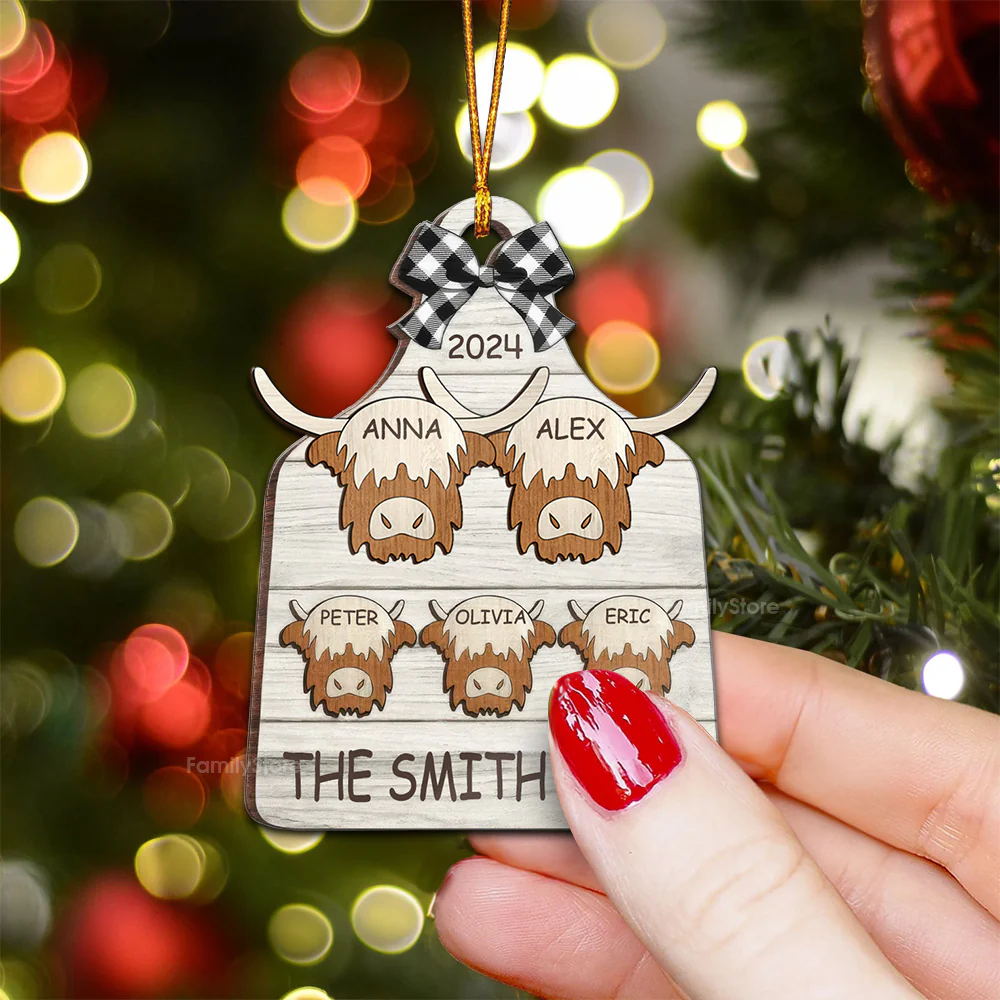 We Have A Herd - Gift For Family - Personalized Wood Ornament - NA94 - Image 4