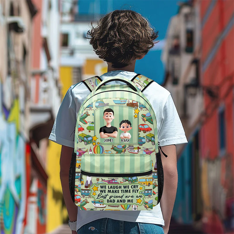 We Laugh We Cry We Make Time Fly - Personalized Backpack - Gift For Kids | GR29 TD118 - Image 2
