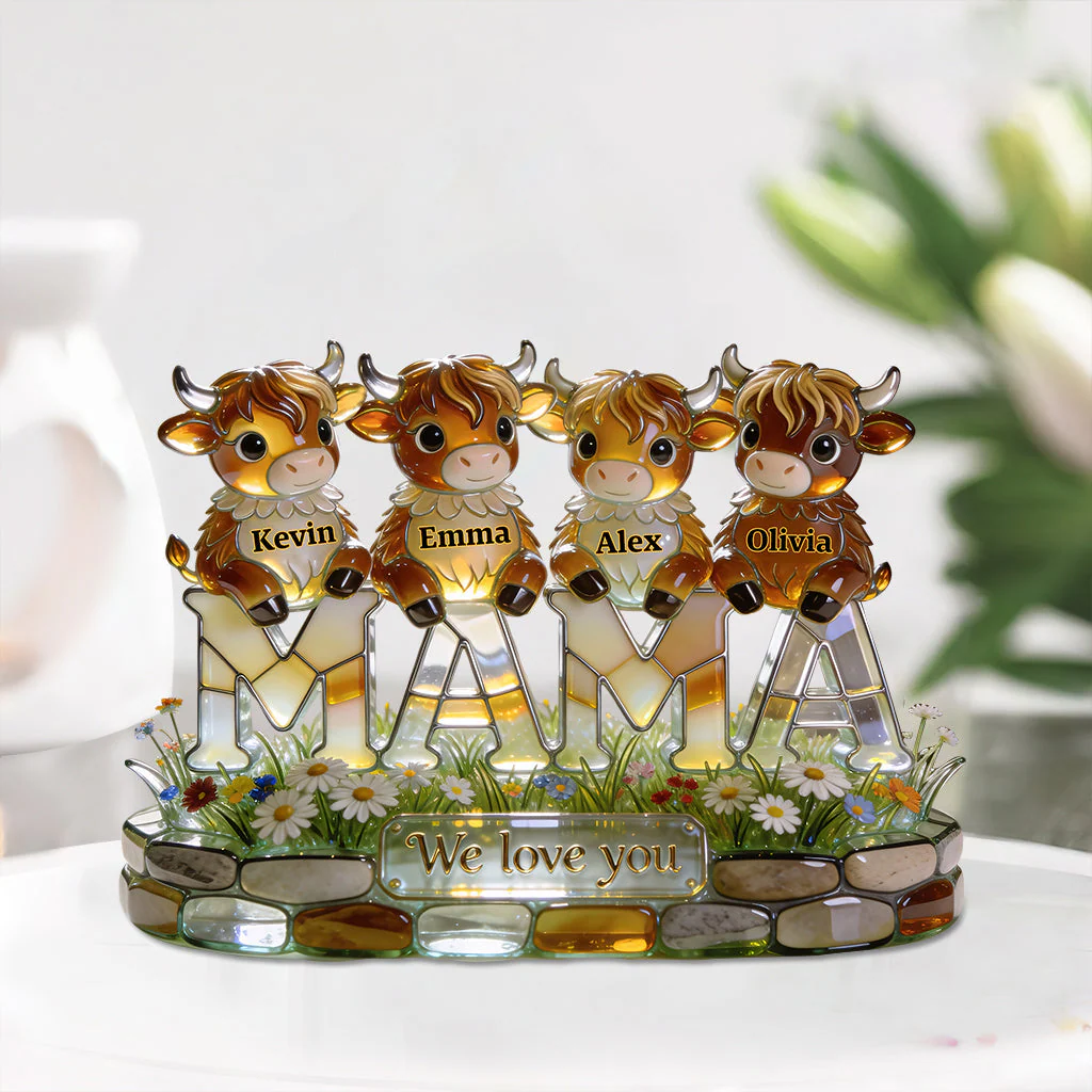 We Love You - Personalized Mother Custom Shaped Acrylic Plaque - Gift For Mom Grandma