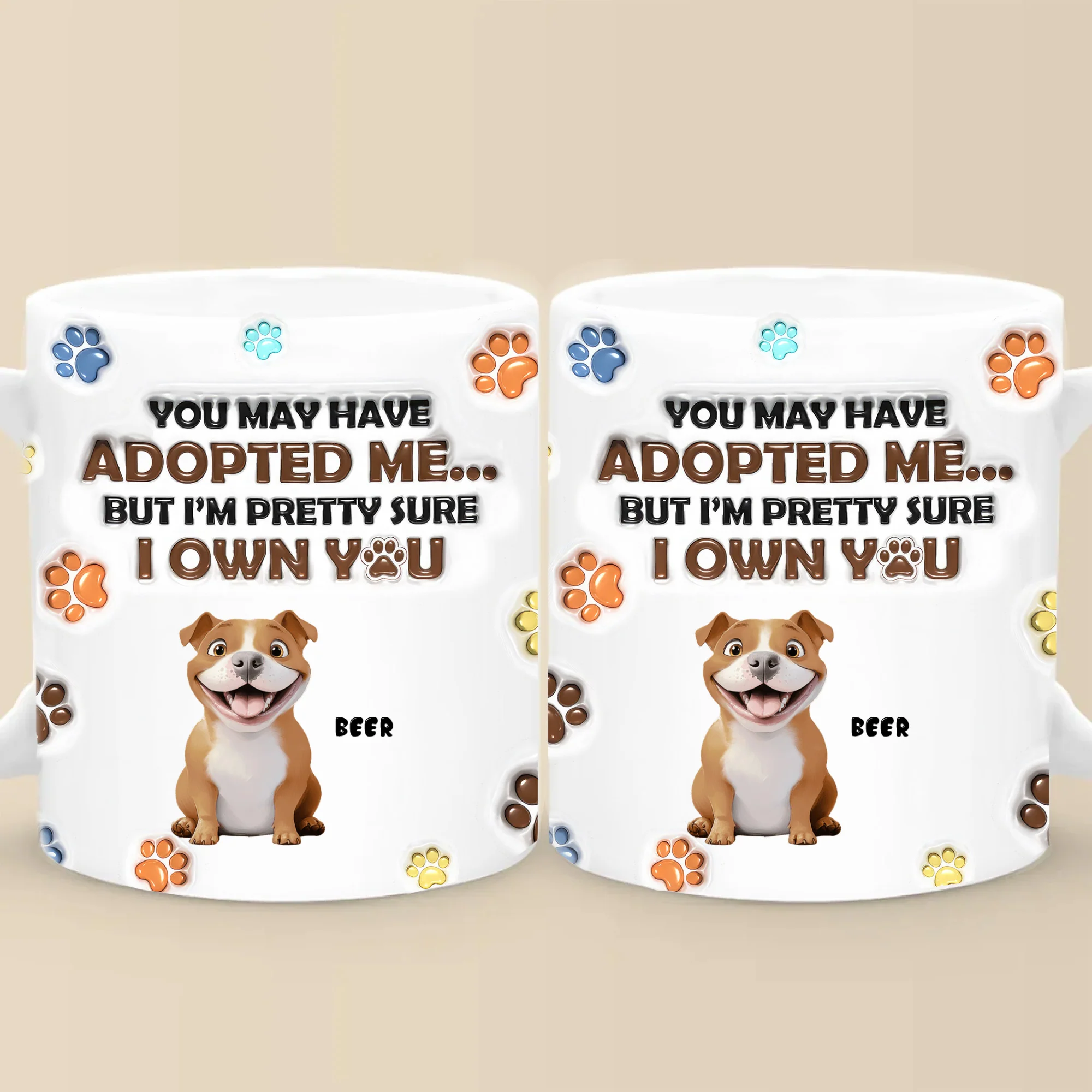 We Own You My Cartoon Dog - Personalized 3D Inflated Effect Ceramic Mug - Gift For Dog Lovers | CLP15 NA94
