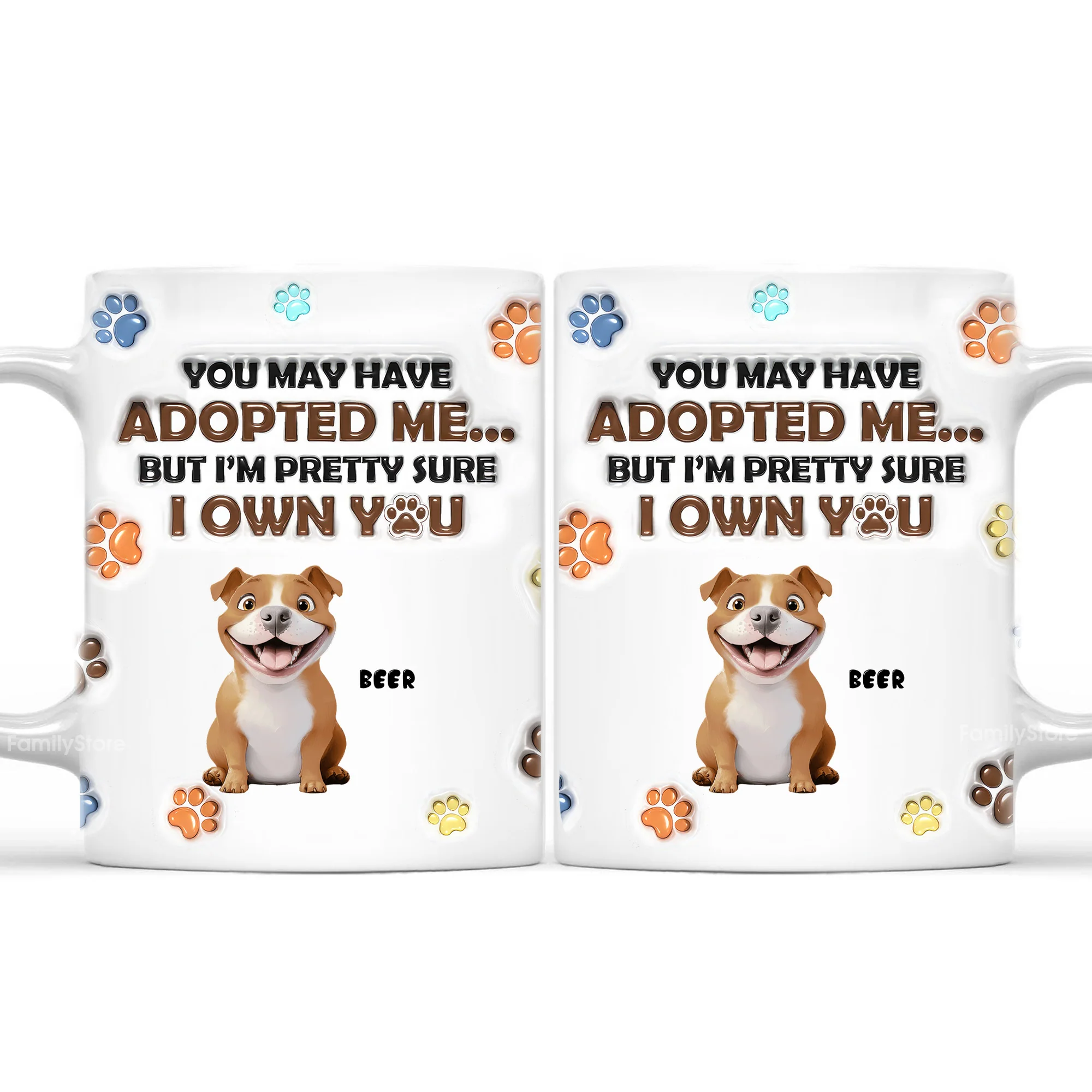 We Own You My Cartoon Dog - Personalized 3D Inflated Effect Ceramic Mug - Gift For Dog Lovers | CLP15 NA94 - Image 4