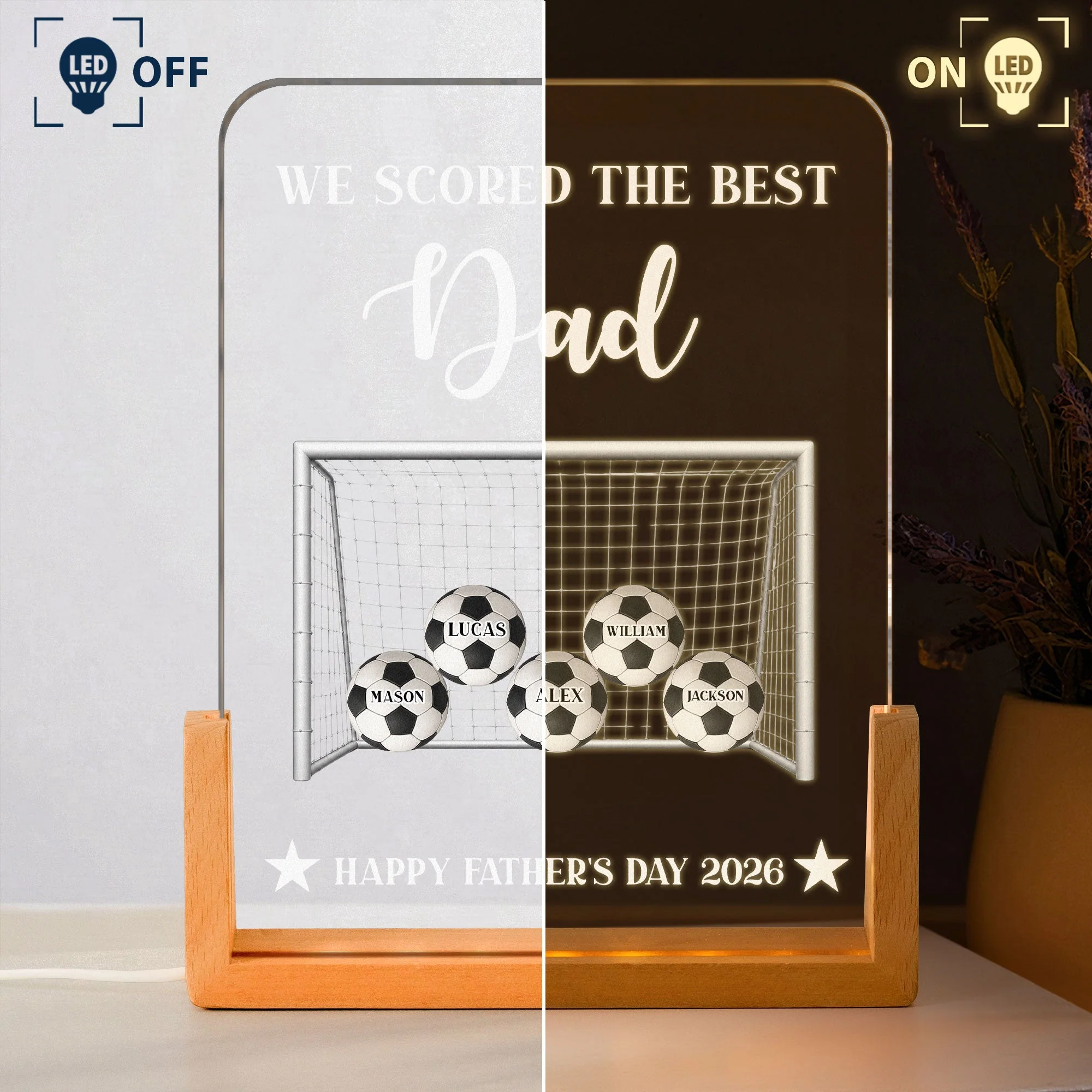We Scored The Best Soccer Dad - Personalized 3D Led Light - Gift For Dad, Football Lovers - Image 3