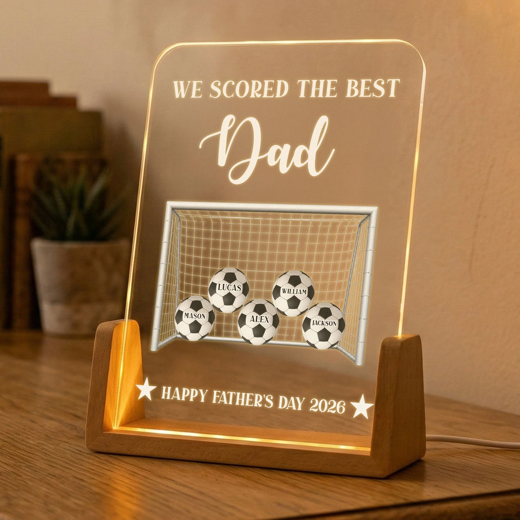 We Scored The Best Soccer Dad - Personalized 3D Led Light - Gift For Dad, Football Lovers - Image 4