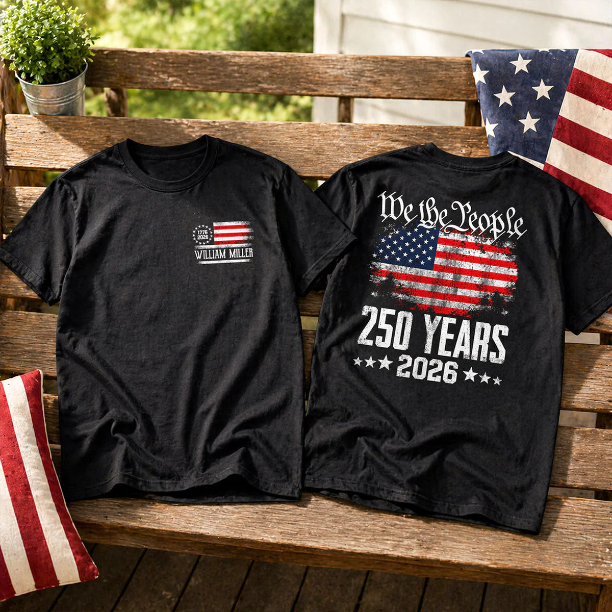 We The People 250 Years American Flag - Personalized Shirt - Gift For Patriots