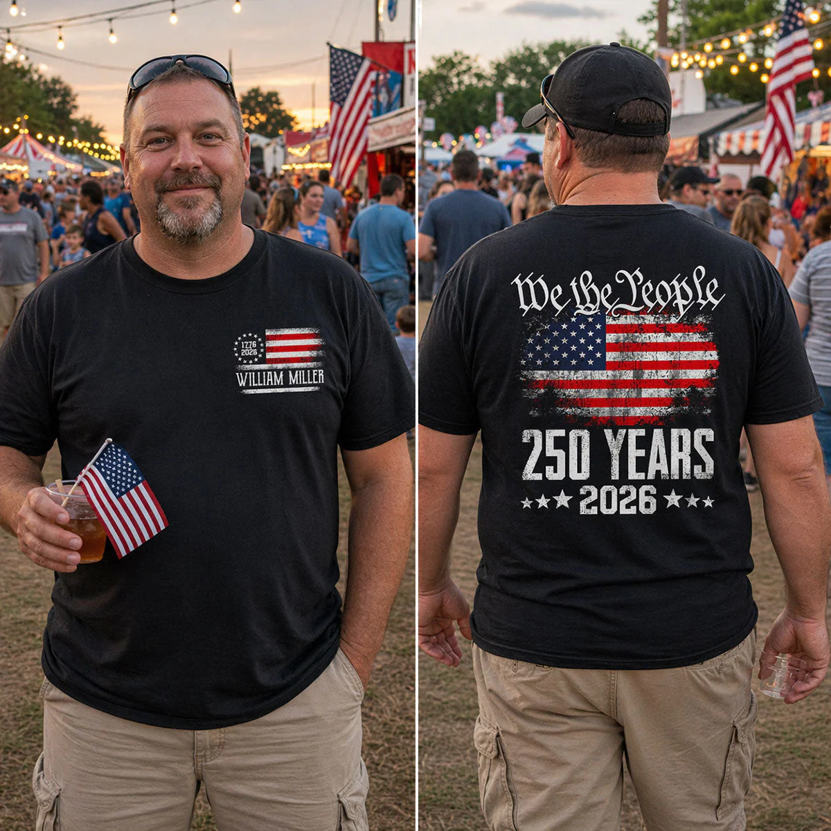 We The People 250 Years American Flag - Personalized Shirt - Gift For Patriots - Image 4