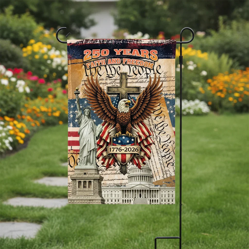 We The People 250 Years Faith and Freedom - Patriotic Flag - Gift For Family