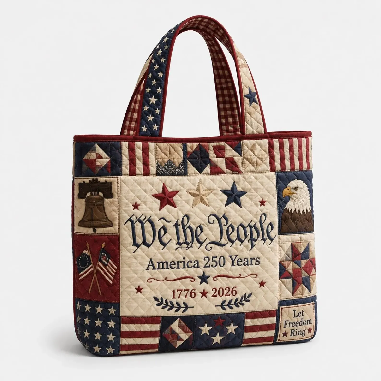 We The People America 250 Years Of Freedom - Quilted Tote Bag - Gift For Patriots