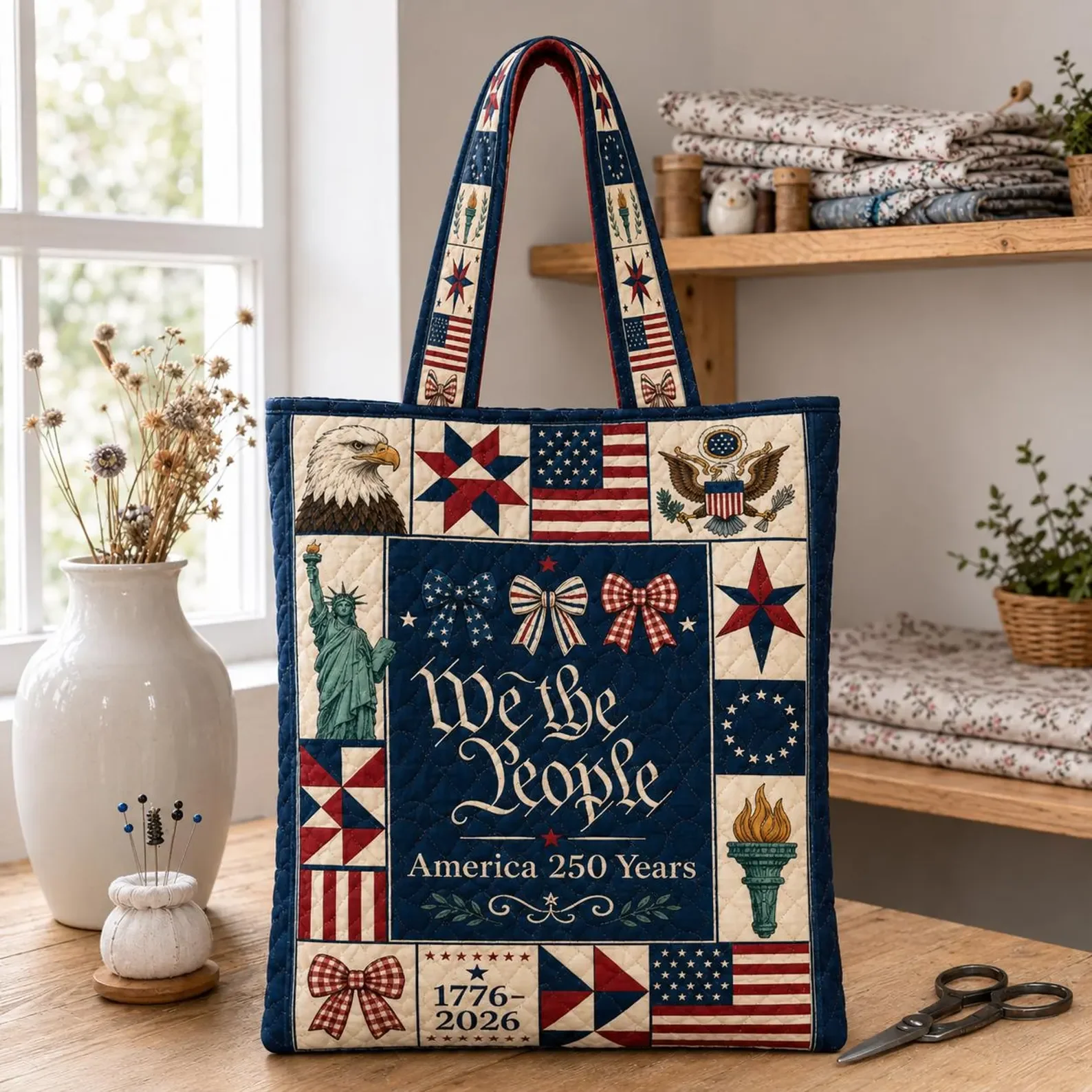 We The People America 250 Years Purse - Quilted Tote Bag - Gift For Patriots - Image 2