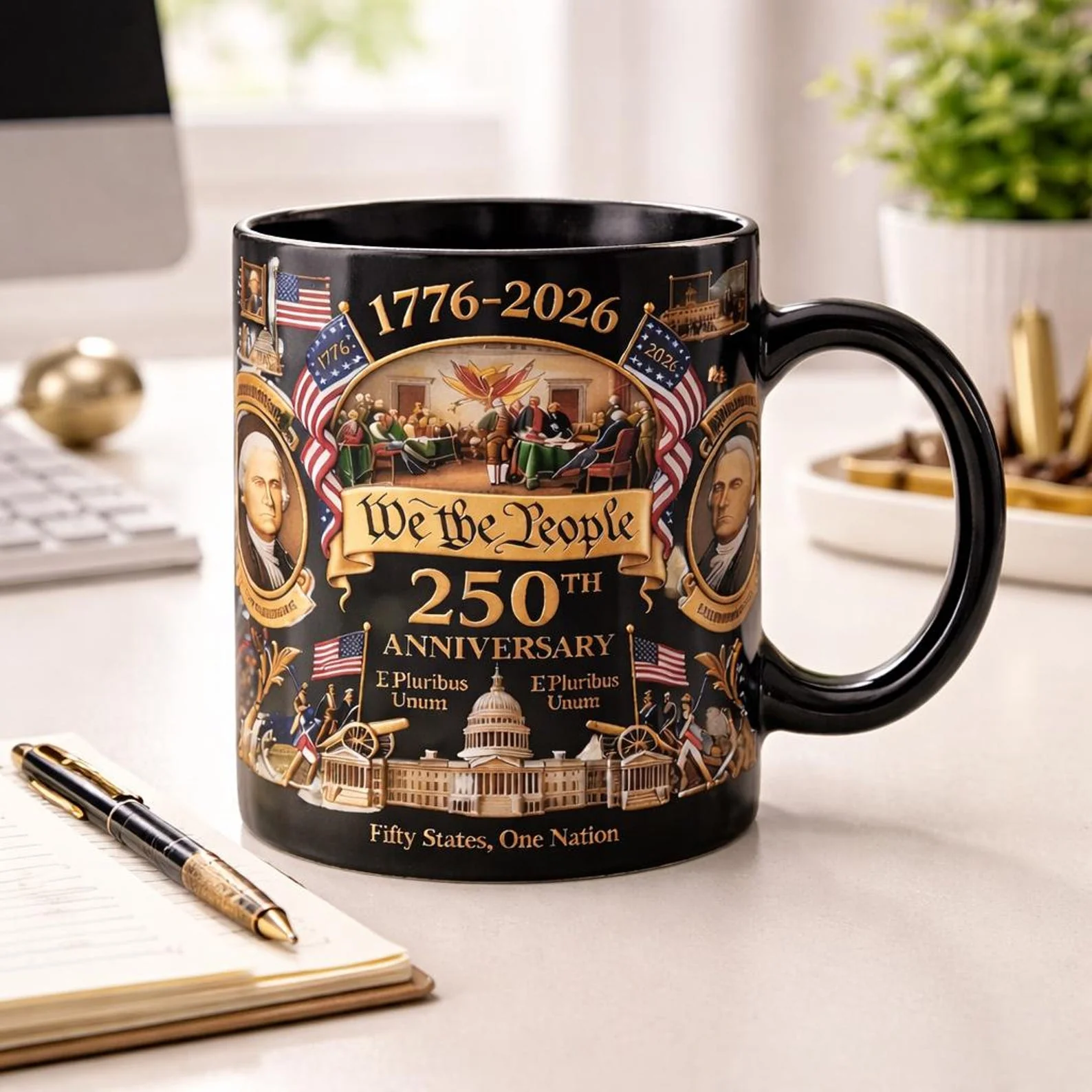 We The People America 250th Anniversary - Personalized Accent Mug - Gift For Patriotic