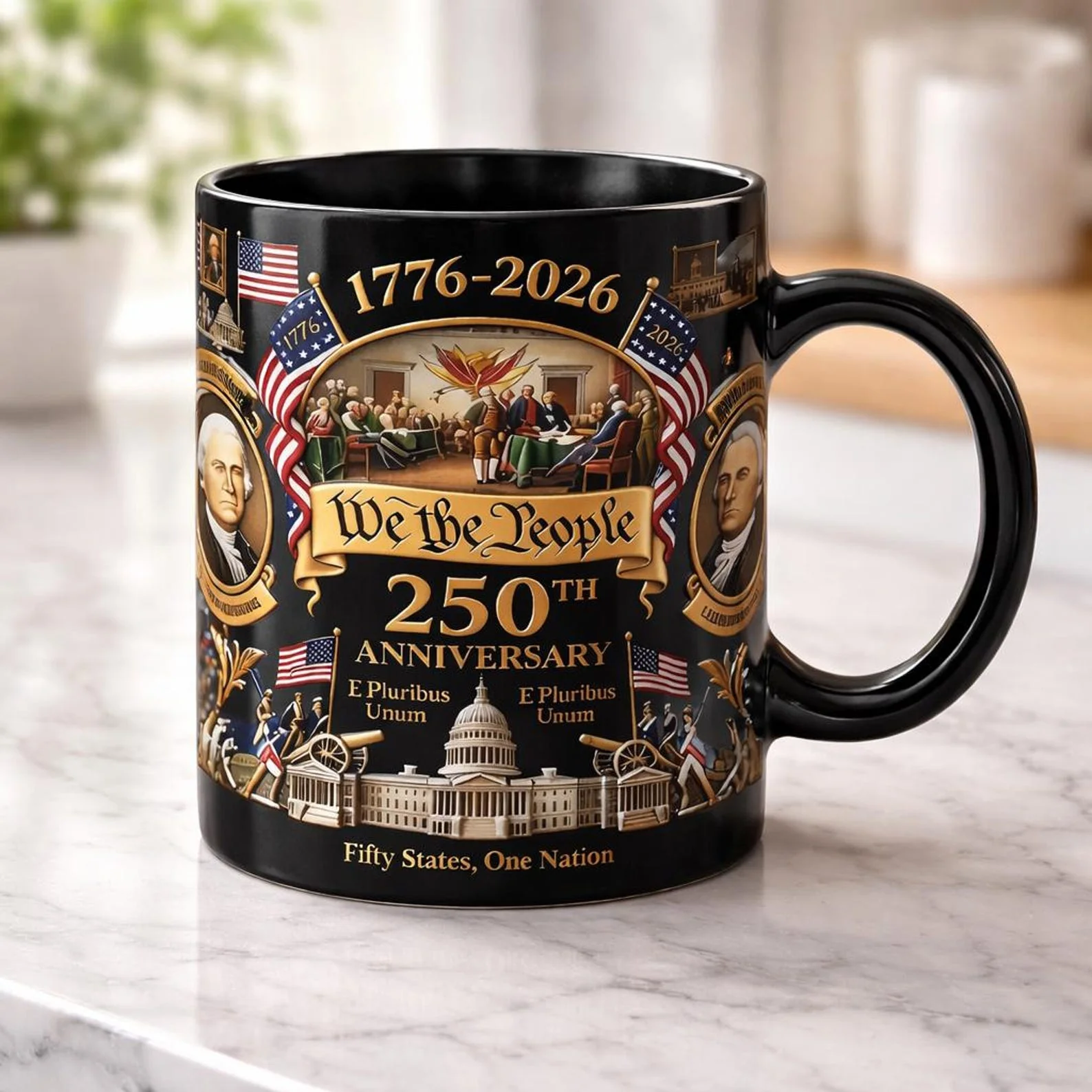 We The People America 250th Anniversary - Personalized Accent Mug - Gift For Patriotic - Image 2