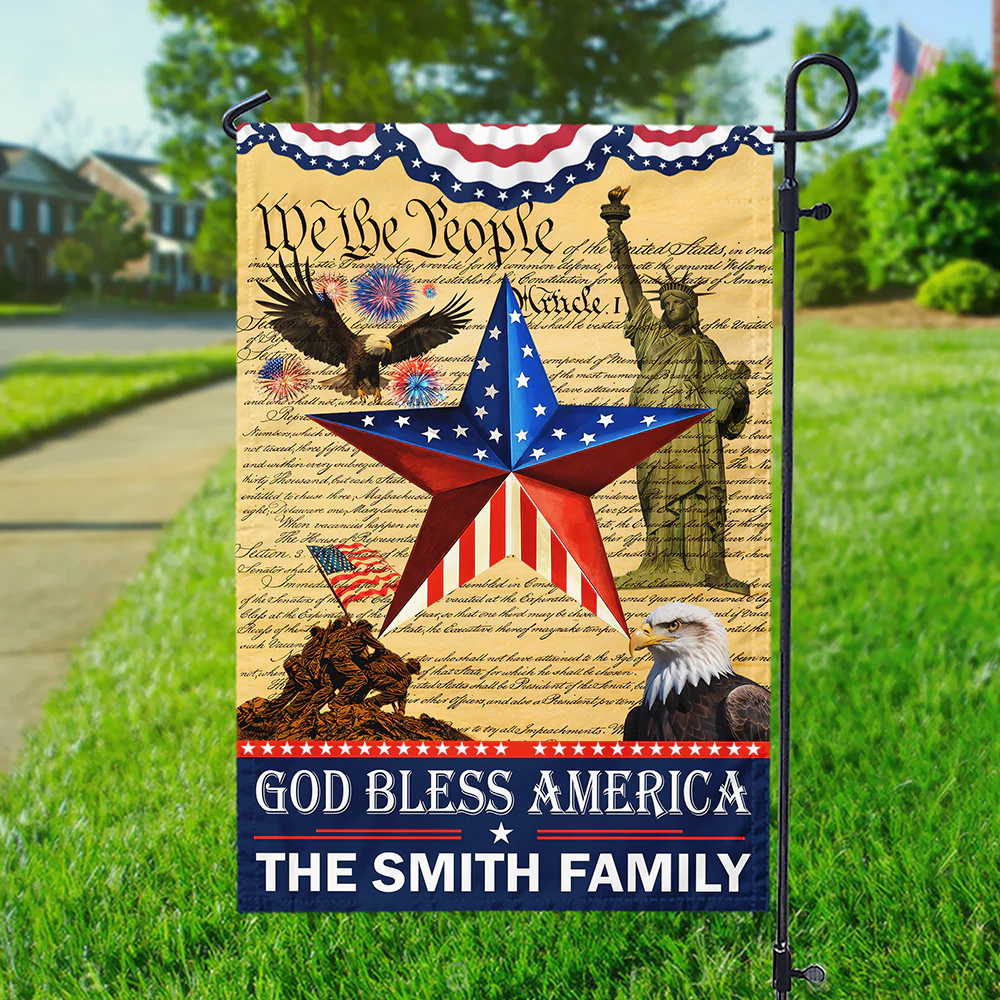 We The People God Bless America 250th Anniversary - Personalized Flag - Patriotic Gift For Family HN02 - Image 4