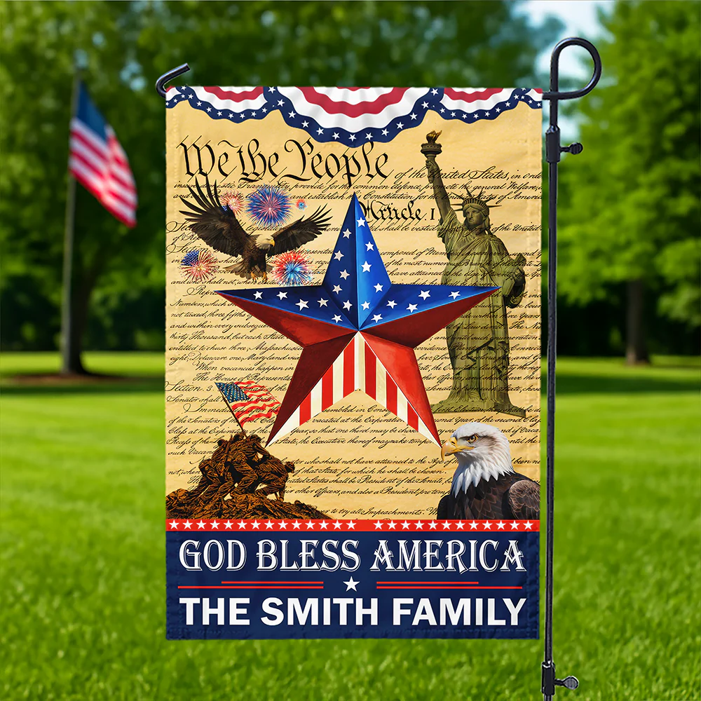 We The People God Bless America 250th Anniversary - Personalized Flag - Patriotic Gift For Family HN02 - Image 7