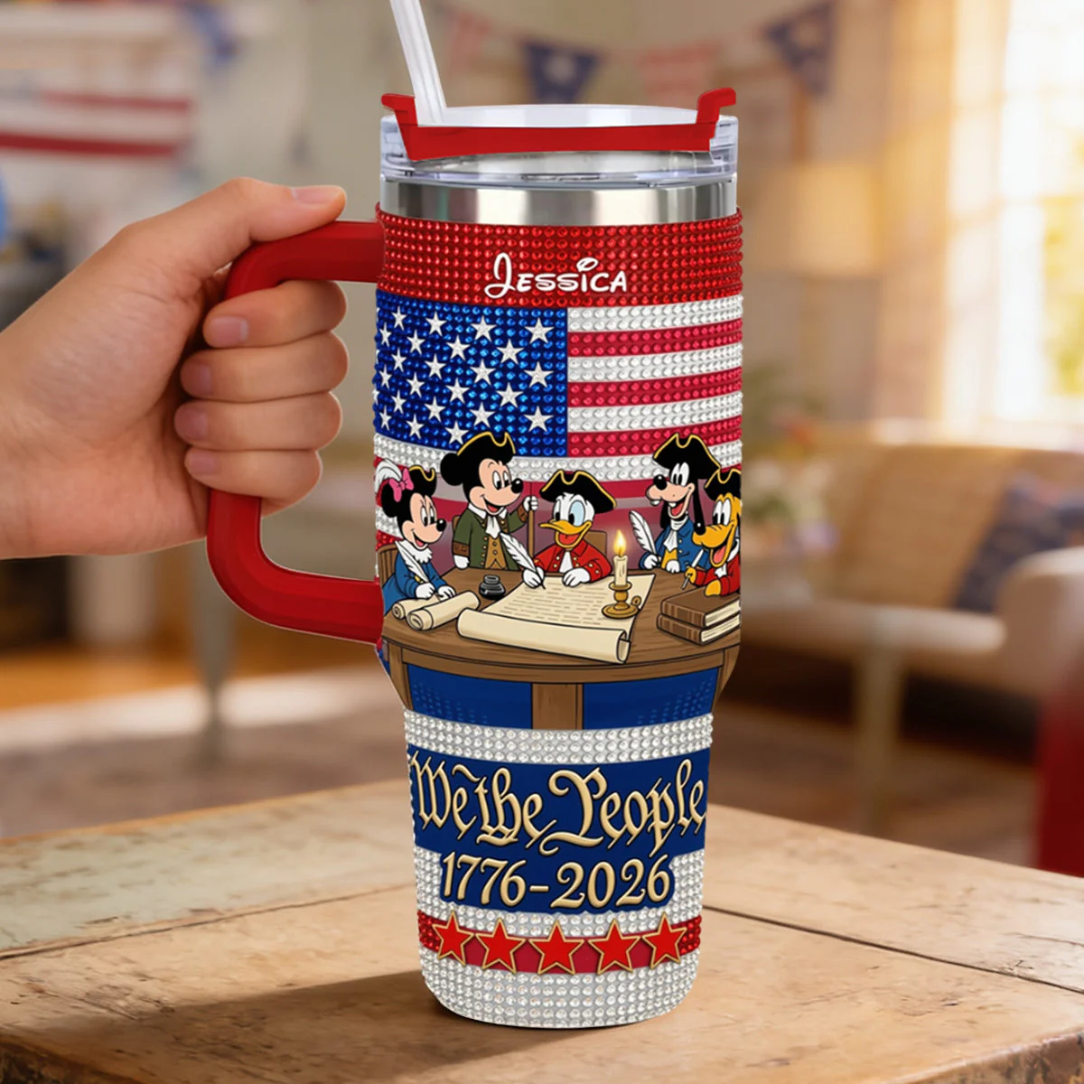 We The People - Personalized Tumbler With Handle - Gift For Patriots - MkMo