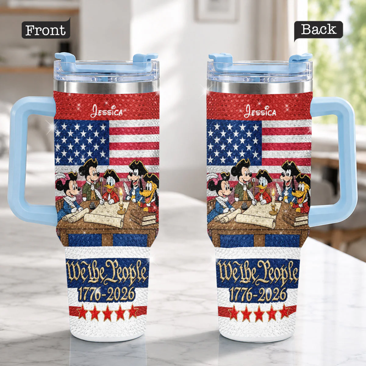 We The People - Personalized Tumbler With Handle - Gift For Patriots - MkMo - Image 4