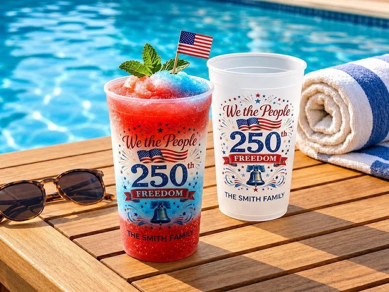 We The People USA 250th Anniversary Party Decor - Personalized Cups - Gifts For Patriotic Family