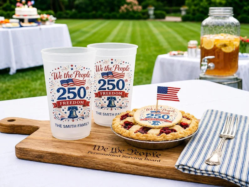 We The People USA 250th Anniversary Party Decor - Personalized Cups - Gifts For Patriotic Family - Image 4