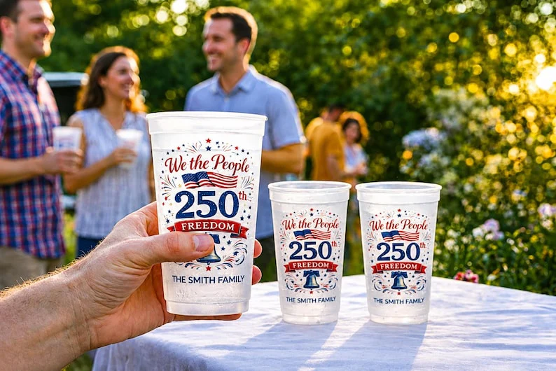 We The People USA 250th Anniversary Party Decor - Personalized Cups - Gifts For Patriotic Family - Image 5