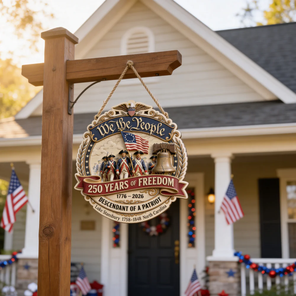 We The People USA Descendant of A Patriots - Personalized Wood Sign - Patriotic Gift For Family | HN02 - Image 3