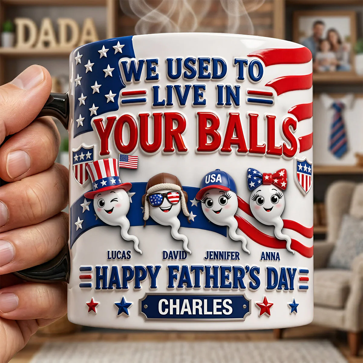 We Used To Live In Your Balls - Personalized Ceramic Mug - Gift For Father's Day - Image 2