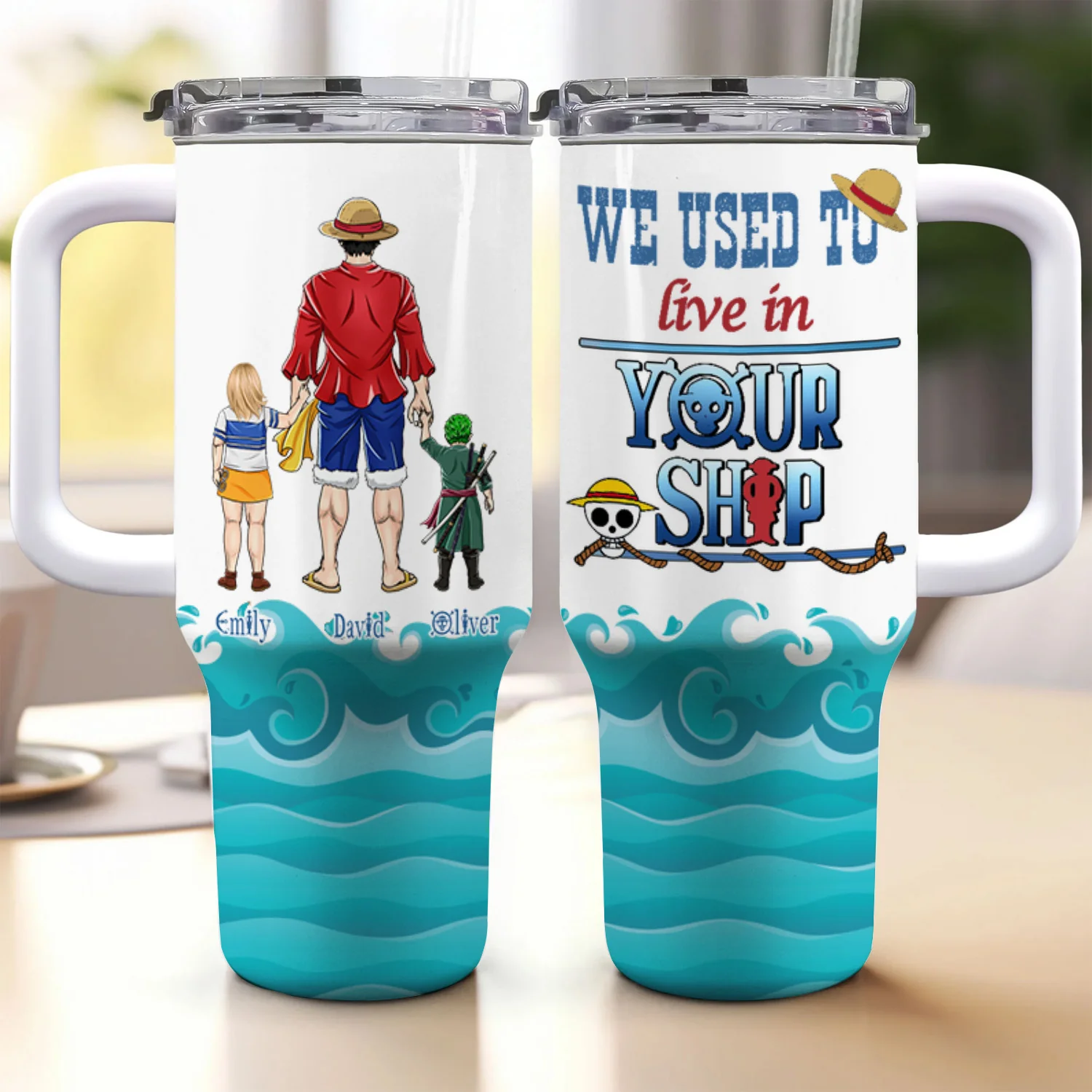 OnPi Pirate Adventure We Used To Live In Your Ship - Gift For Father's Day, Dad, Husband - Personalized 40oz Tumbler Cup With Straw CL11 NA94