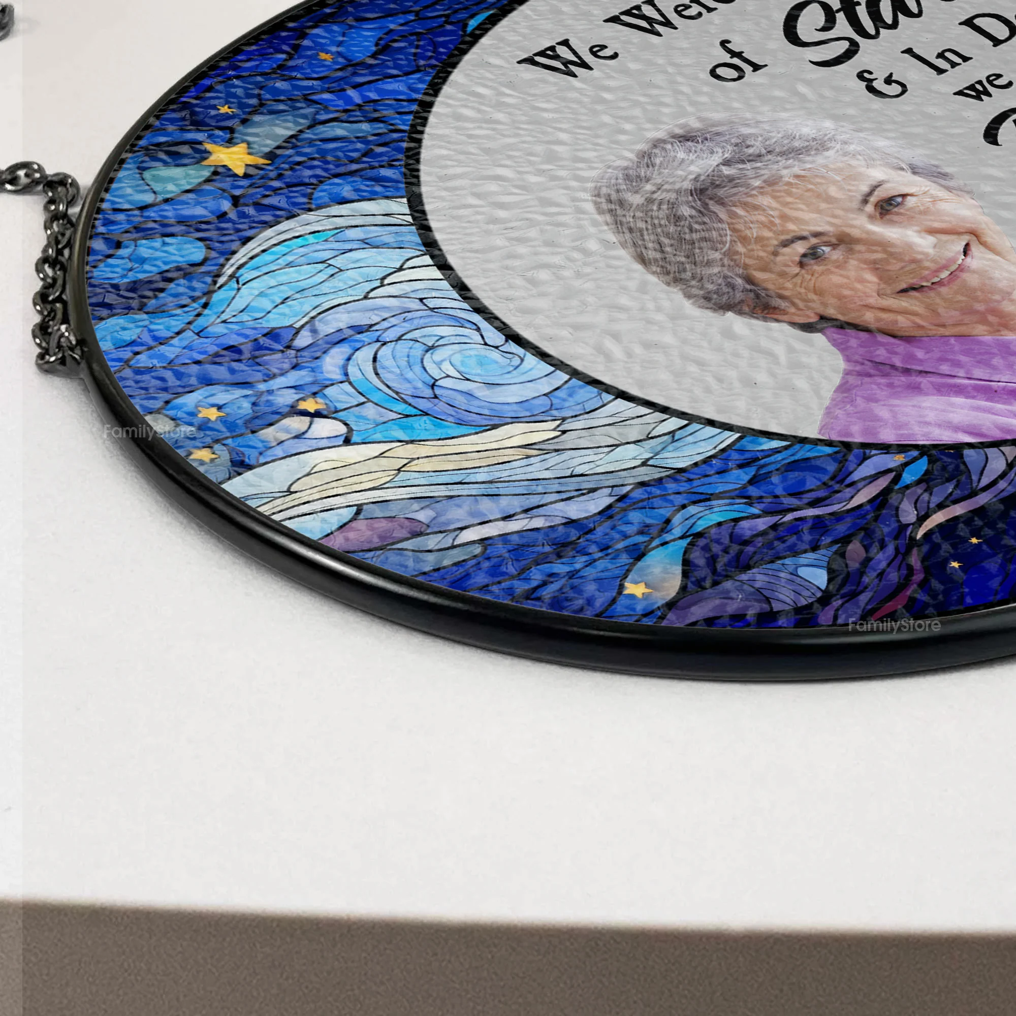 We Were Born Of Stars And In Death We Will Return To Them - Memorial Gift - Personalized Stained Glass Window Hanging Suncatcher - NA94 - Image 4