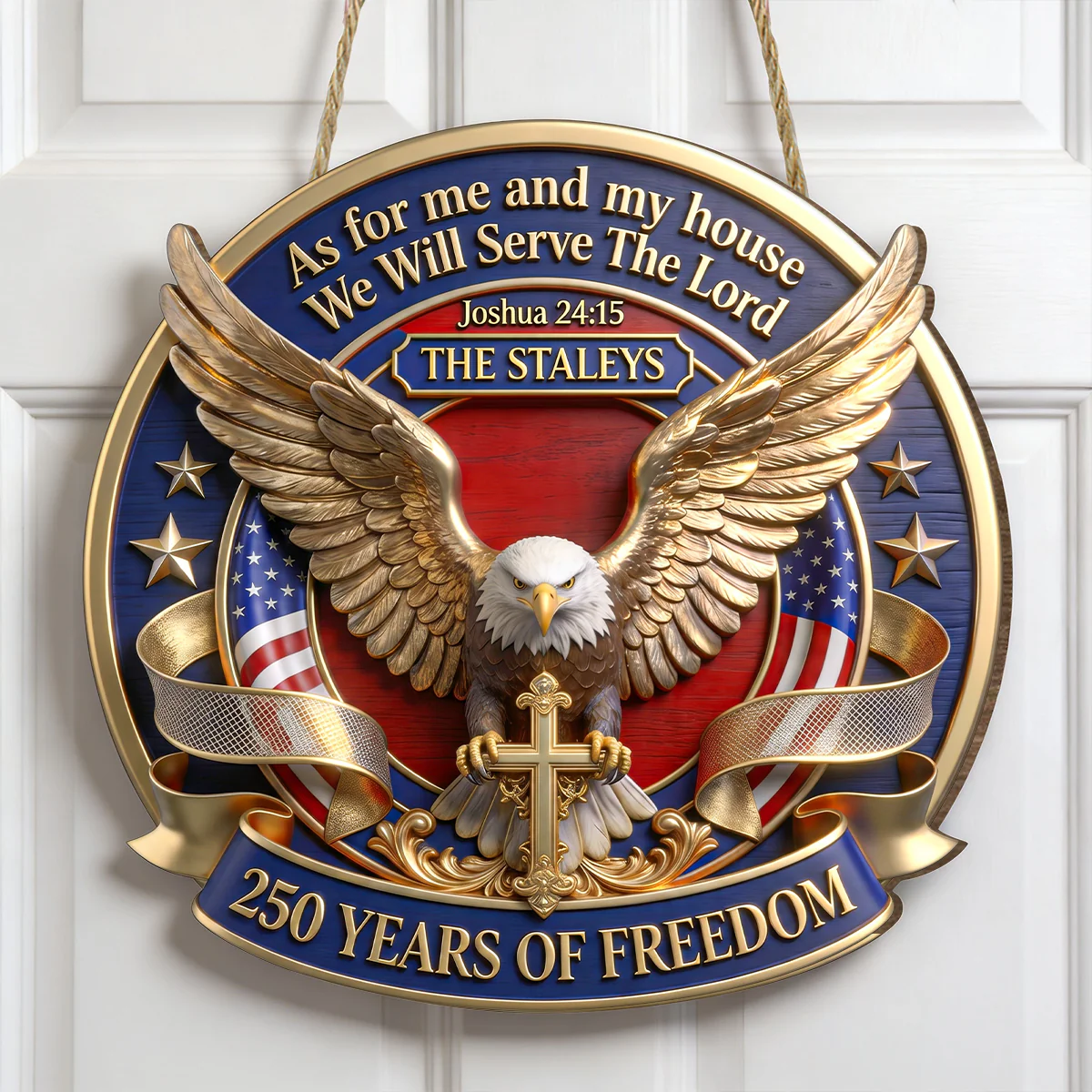 We Will Serve The Lord - Personalized Wood Sign - Gift For Patriots
