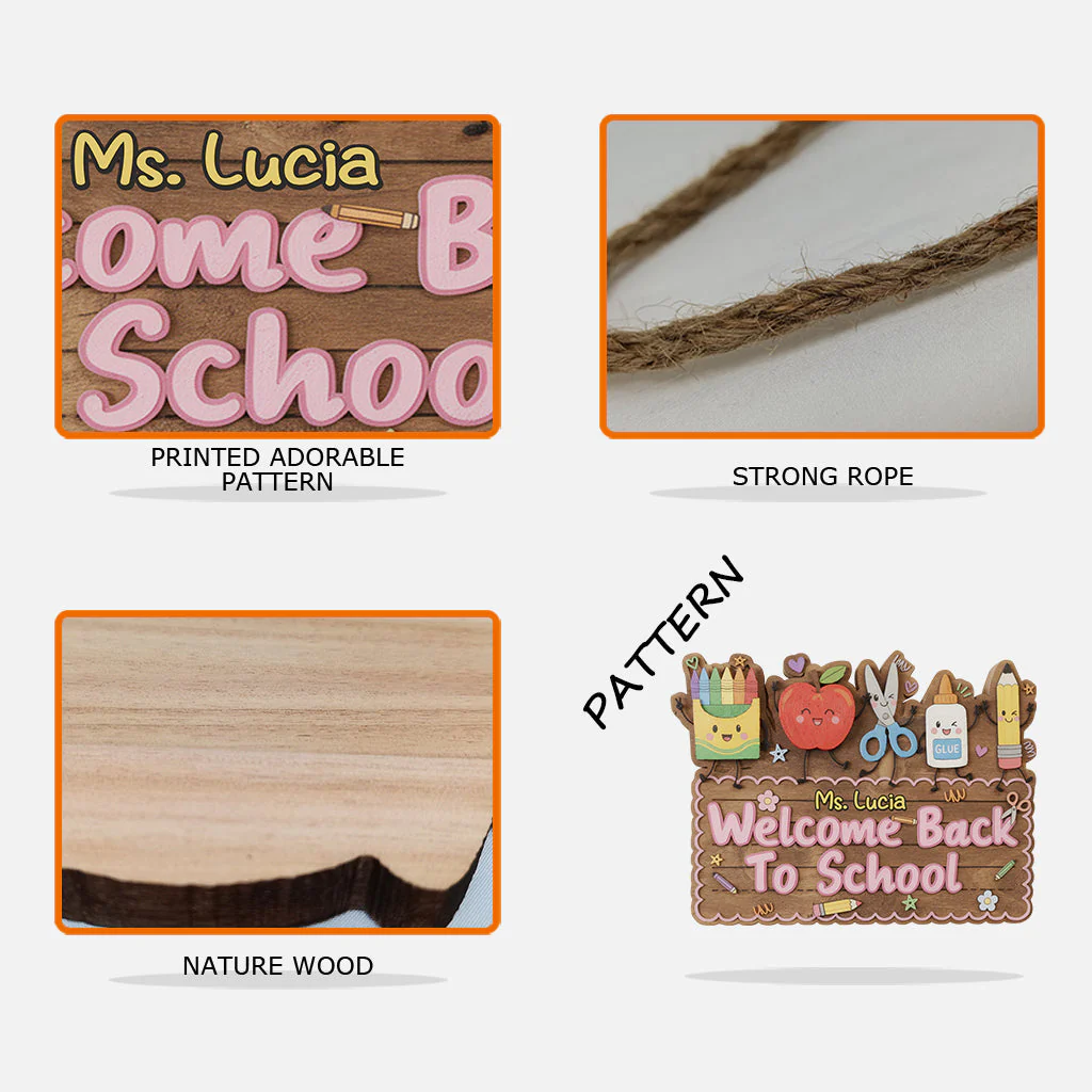 Welcome Back To School - Personalized Custom Shaped Wood Sign - Back To School Gifts - Image 4