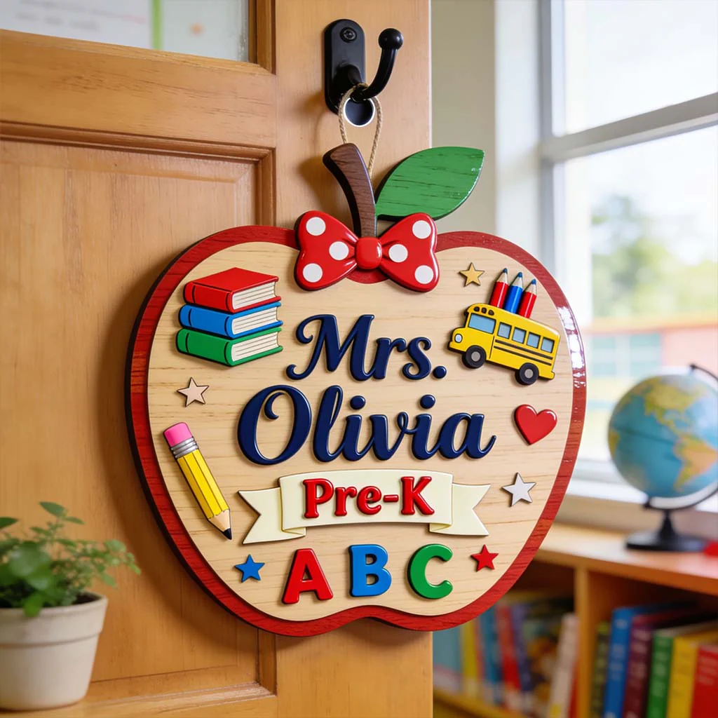 Welcome Back To School - Personalized Custom Shaped Wood Sign - Back To School Gifts