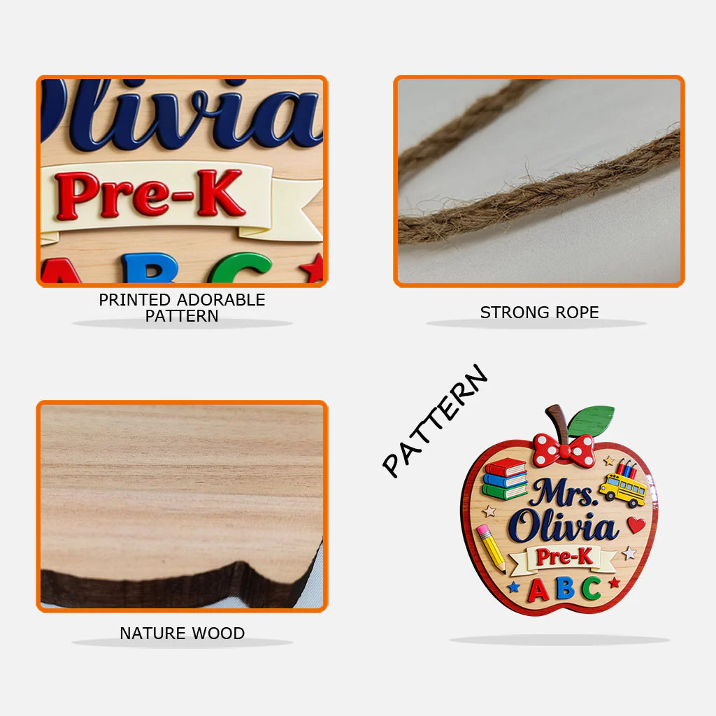 Welcome Back To School - Personalized Custom Shaped Wood Sign - Back To School Gifts - Image 3