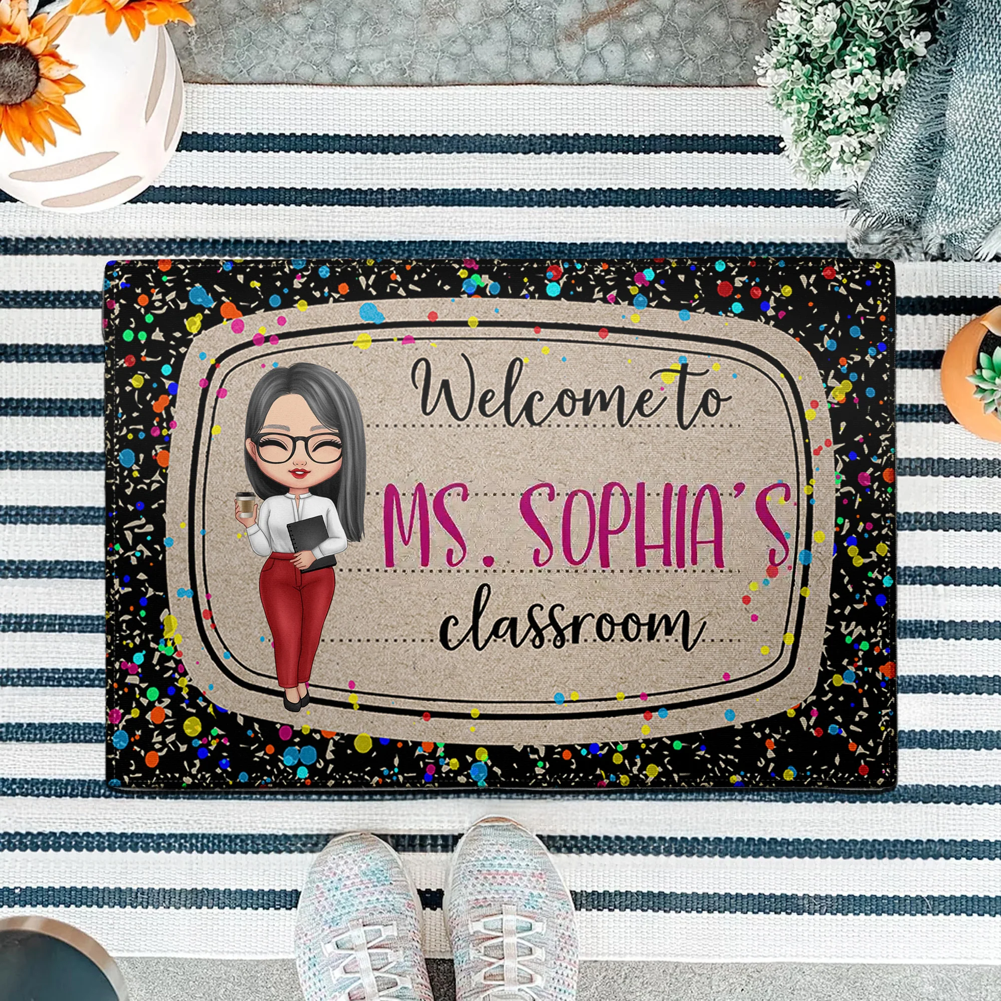 Welcome To Classroom Custom Back To School Decor - Personalized Doormat | CLTC01 TD118