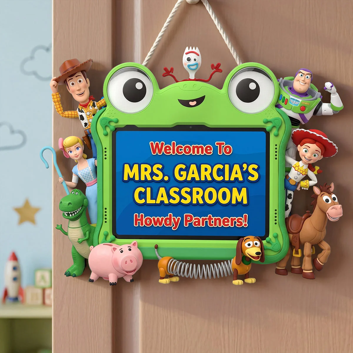 Welcome To Howdy Partners - Personalized Custom Shaped Wood Sign - Back To School Gift For Kids - DSNY
