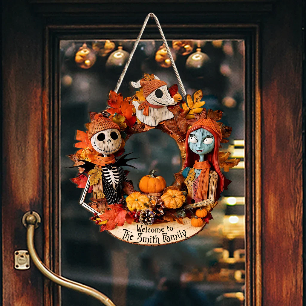 Welcome To My Family - Fall Vibes With Spooky - Personalized Wood Sign - Gift For Family - Image 3