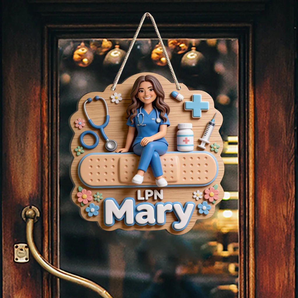 Welcome To My Office - Personalized Nurse Custom Shaped Wood Sign - Image 3