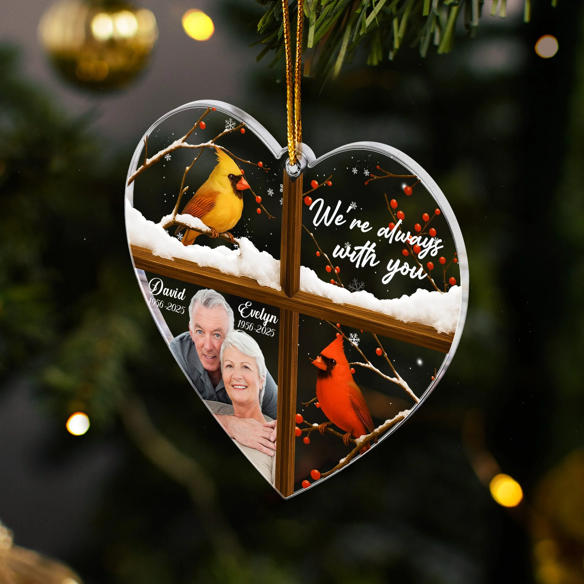 We're Always With You Cardinals - Personalized Acrylic Photo Ornament TD118 - Image 3