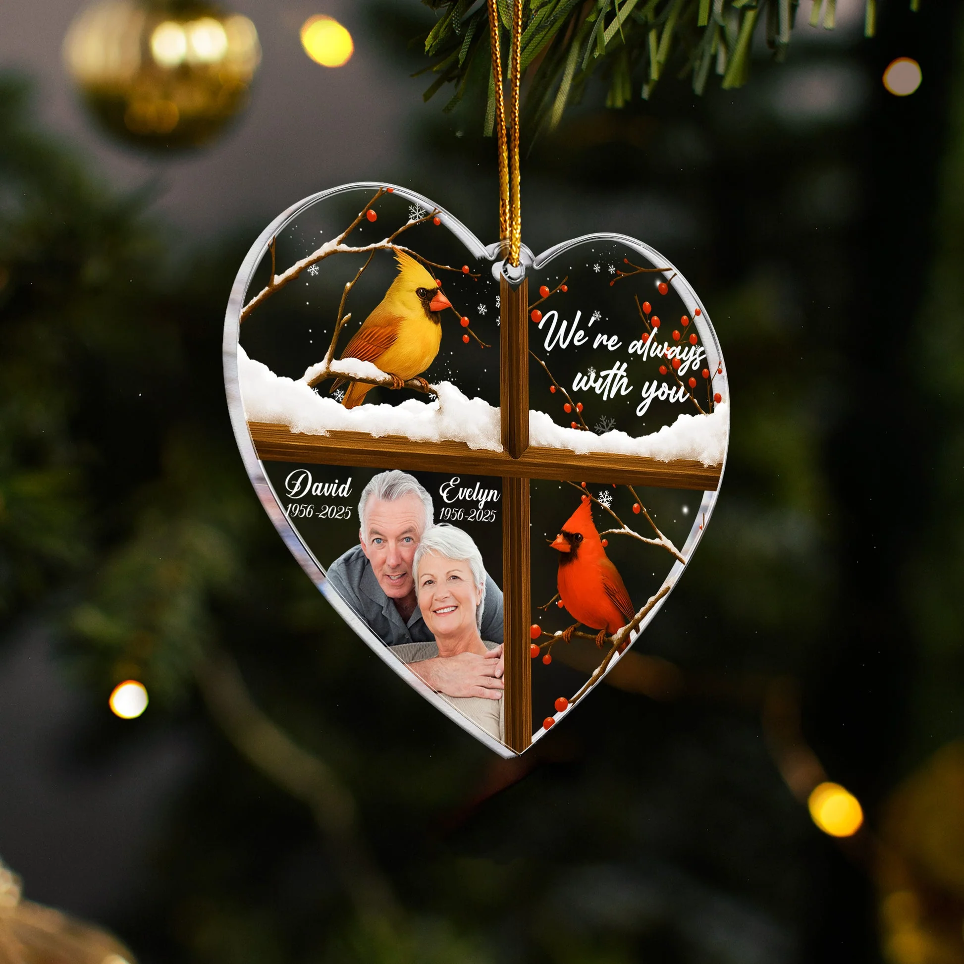 We're Always With You Cardinals - Personalized Acrylic Photo Ornament TD118 - Image 4