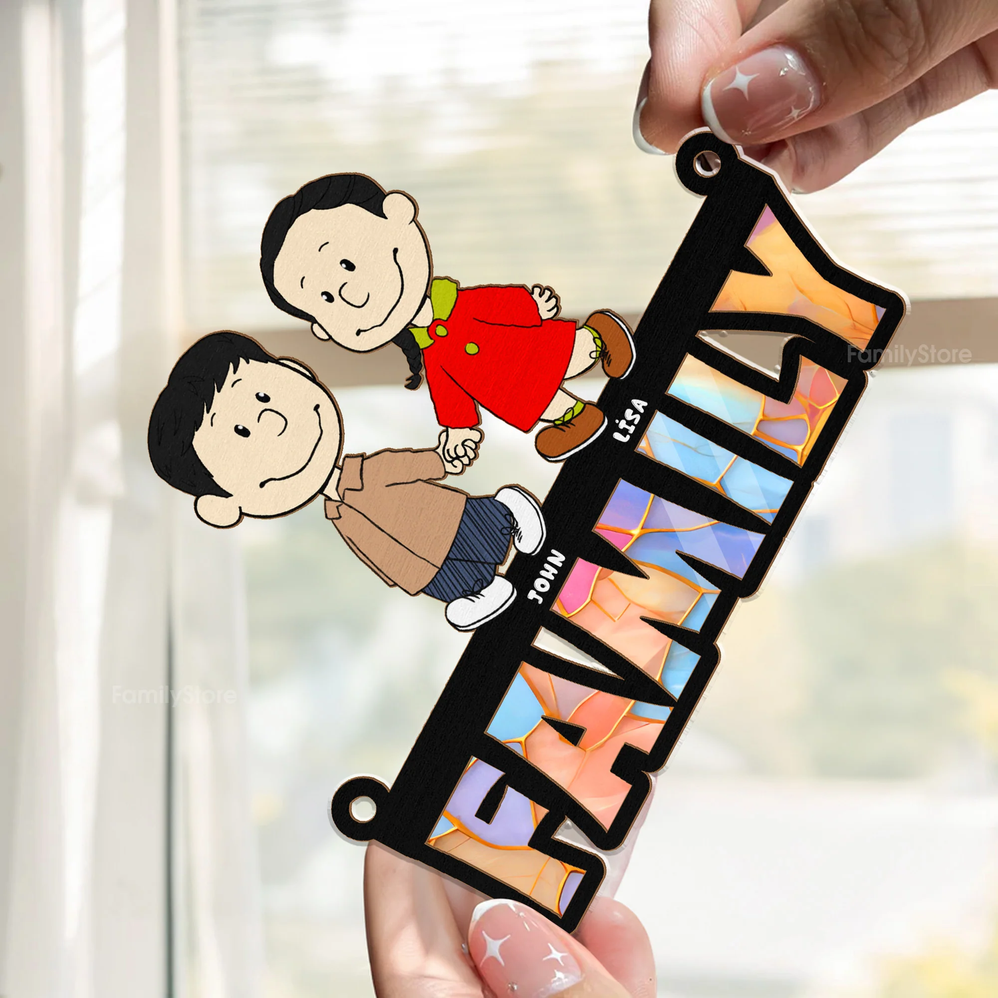 We're Family - Personalized Window Hanging Suncatcher Ornament - Gift For Couple, Husband Wife | CL43 NH96 CU5041806 - Image 2