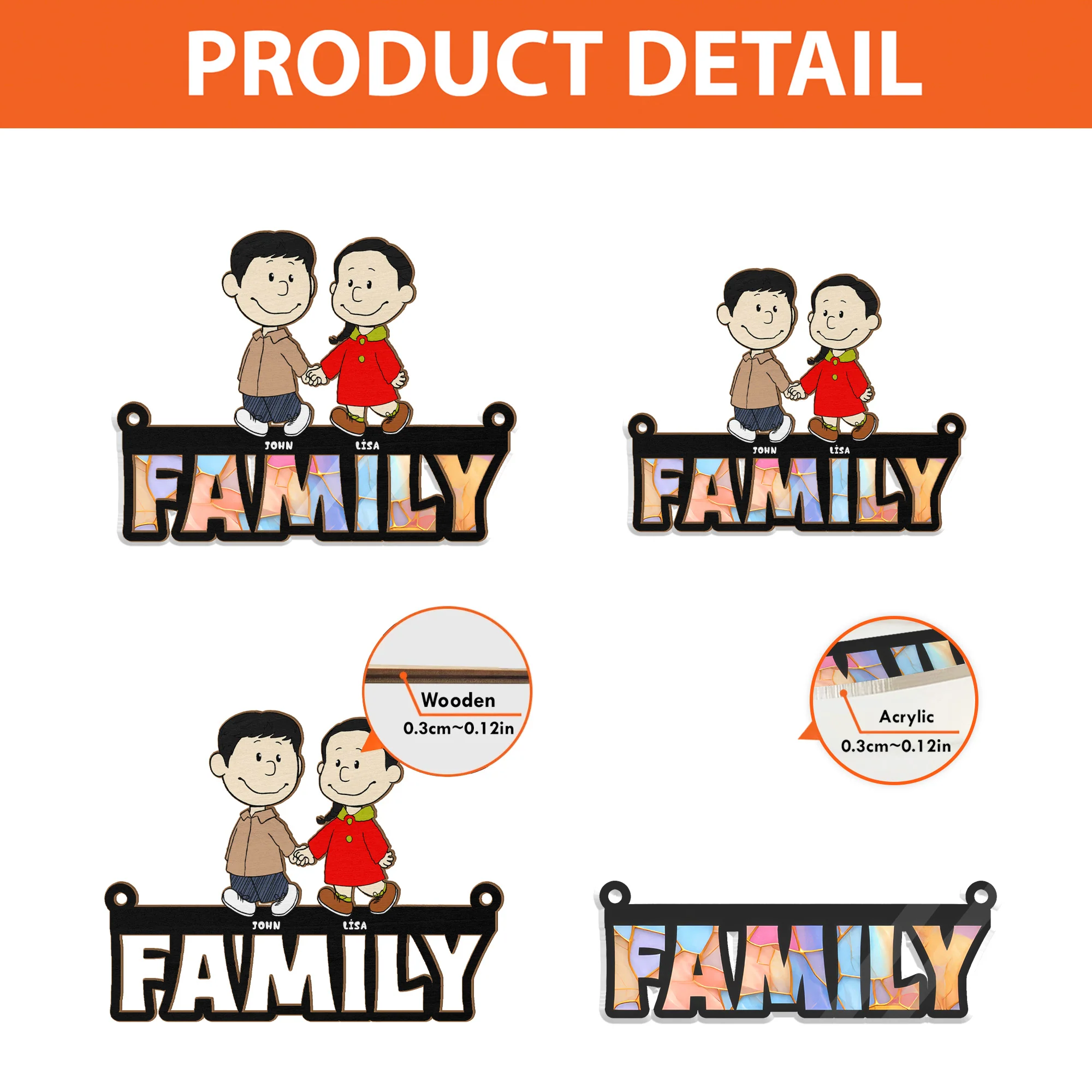 We're Family - Personalized Window Hanging Suncatcher Ornament - Gift For Couple, Husband Wife | CL43 NH96 CU5041806 - Image 4