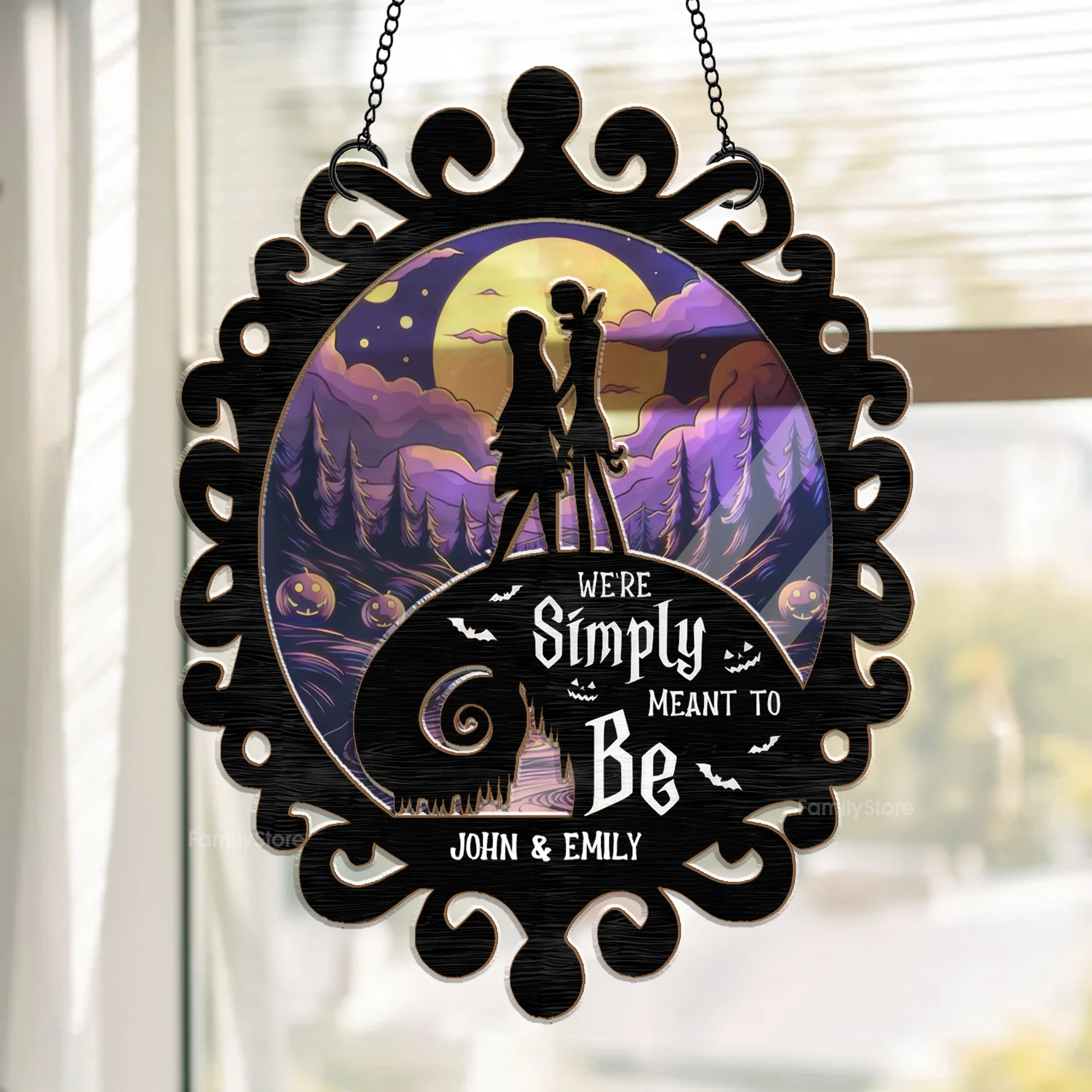 We're Simply Meant To Be - Gift For Couples - Personalized Window Hanging Window Hanging Suncatcher Ornament NA94