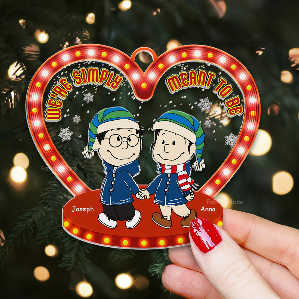 We're Simply Meant To Be Peanut - Personalized Acrylic Ornament - Gift For Couple, Husband Wife - CL43 NH96 - Image 2