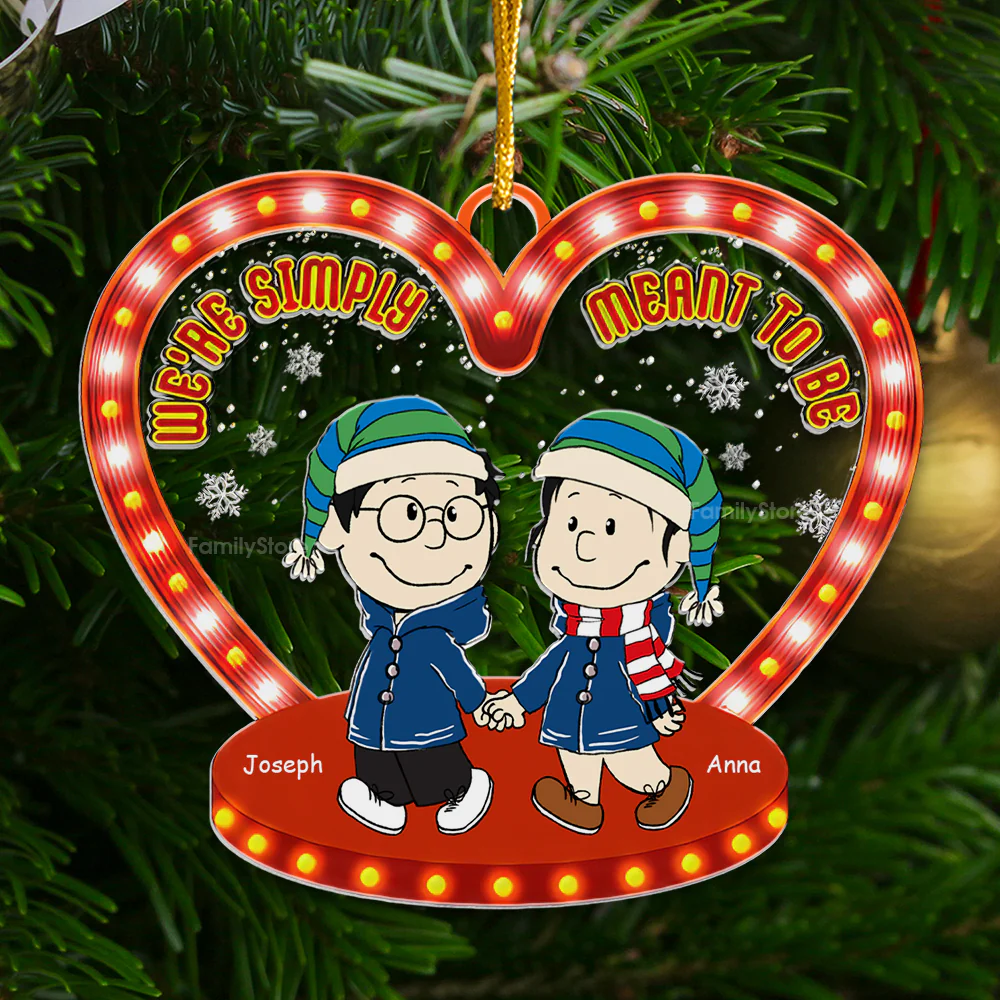 We're Simply Meant To Be Peanut - Personalized Acrylic Ornament - Gift For Couple, Husband Wife - CL43 NH96 - Image 3