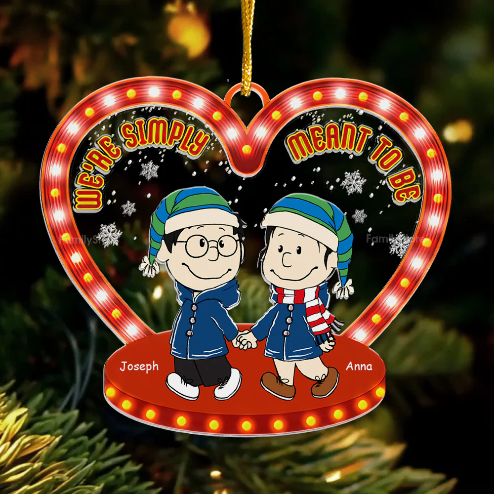 We're Simply Meant To Be Peanut - Personalized Acrylic Ornament - Gift For Couple, Husband Wife - CL43 NH96 - Image 4