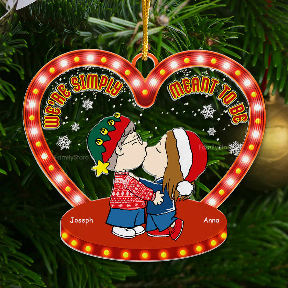 We're Simply Meant To Be Peanut - Personalized Acrylic Ornament - Gift For Couple, Husband Wife - CL45 NH96 - Image 2