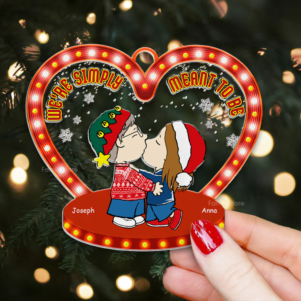 We're Simply Meant To Be Peanut - Personalized Acrylic Ornament - Gift For Couple, Husband Wife - CL45 NH96 - Image 3