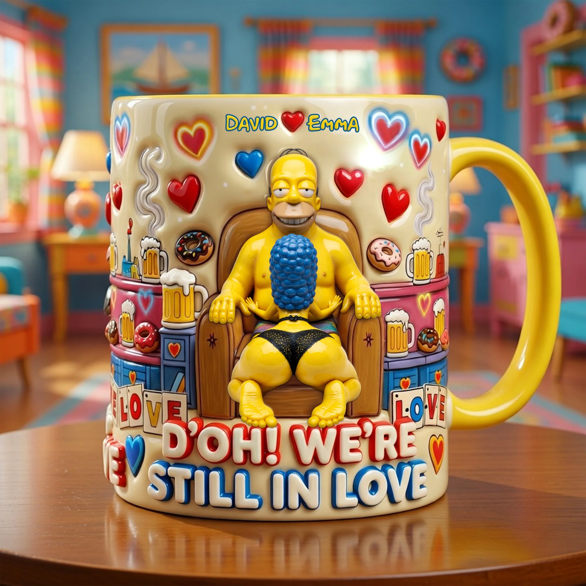 We're Still In Love - Personalized Accent Edge-to-Edge Mug - Gift For Couple - DSNY