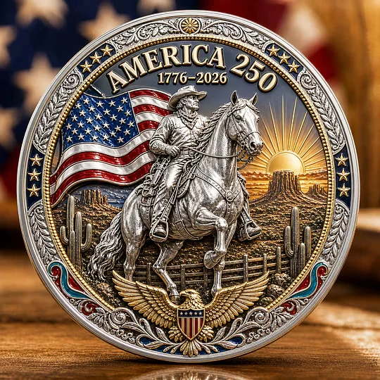 Western Heritage USA 250th Anniversary 1776-2026 - Commemorative Coin - Gift For Patriots - Image 2