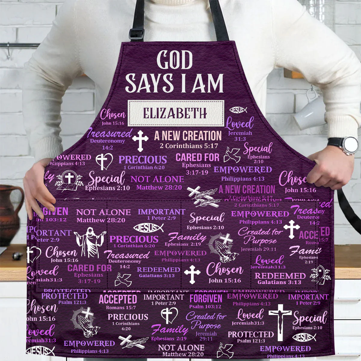 What God Says About You - Personalized Apron With Pocket - Christant Gift for Grandma - Image 2