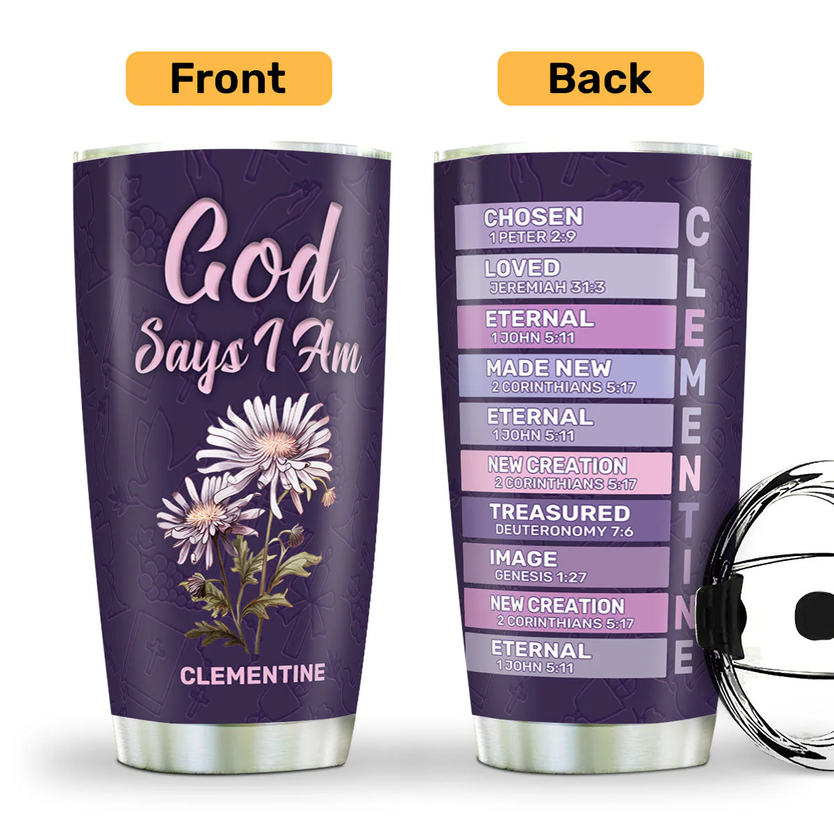 What God Says About You - Personalized Stainless Steel Tumbler TD118 - Image 3