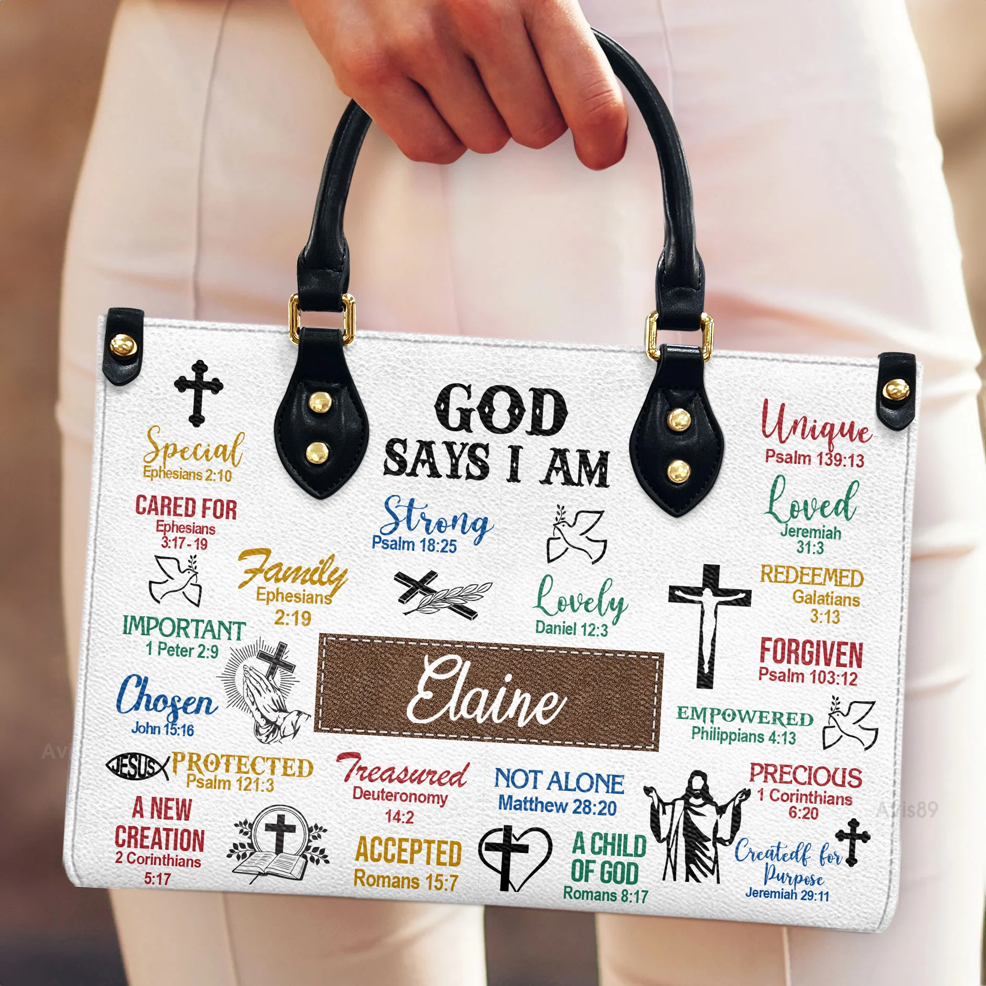 What God Says About You - Scripture Gifts For Women Of God - Personalized Leather Bag Free Wallet Deal AT4080939 - Image 3