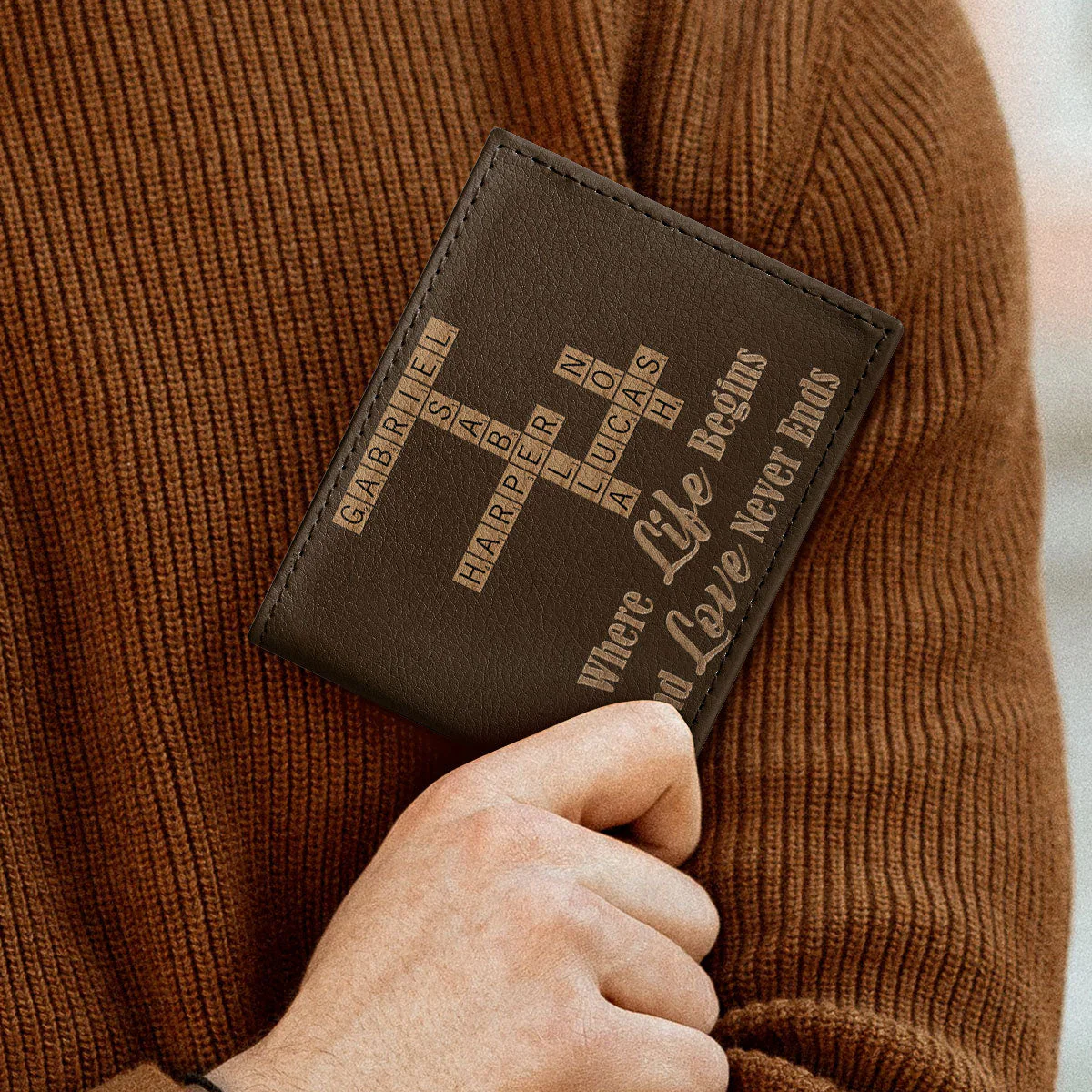 Where Life Begins And Love Never Ends - Personalized Folded Wallet For Men - Image 3