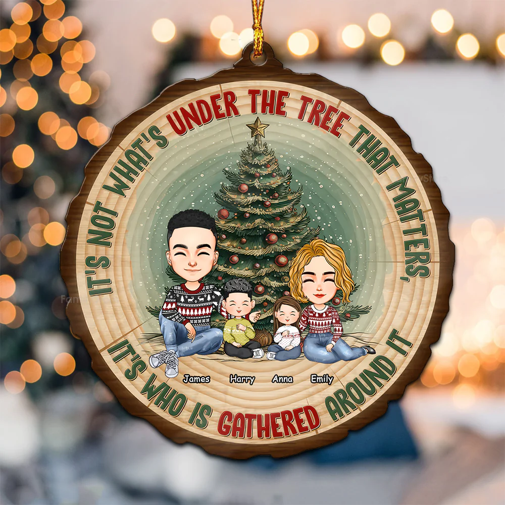 Who Is Gathered Around It - Personalized Wood Ornament - Gift For Family Members -  CL33 NA94 - Image 2
